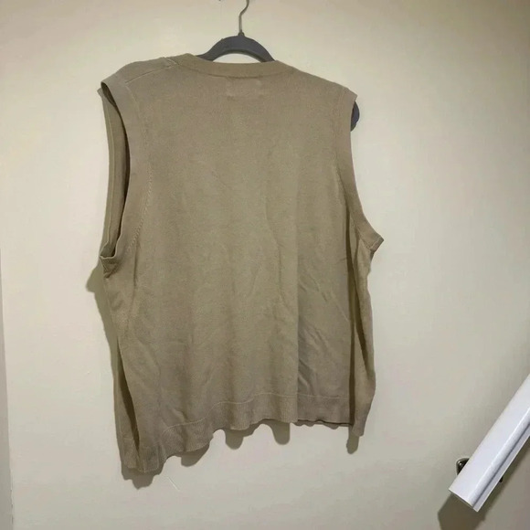 Women’s Vintage Image Brand Tan Colour V-Neck Plus Size Baggy Sweater Vest S: 2X - Picture 10 of 12